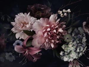 Glassbilde FLOWERS III 80x80