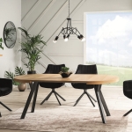 Spisebord DOMINGO eik Ø100 cm (100-250 cm)