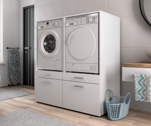 Skap til vaskemaskin og tørketrommel AZA hvit - sett 2 stk