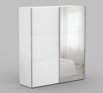 Garderobeskap NEBRASKA hvit + speil 200x230x64 cm