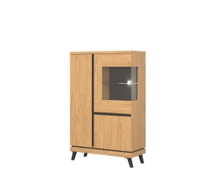 Vitrineskap ATE AT-4 eik 92x145 cm