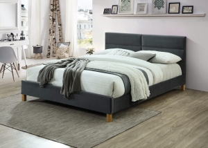 Seng SIERRA VELVET grå 160